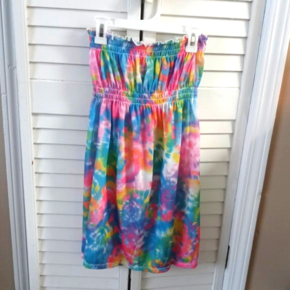 Rainbow Tie-Dye Swimsuit Beach Cover-Up